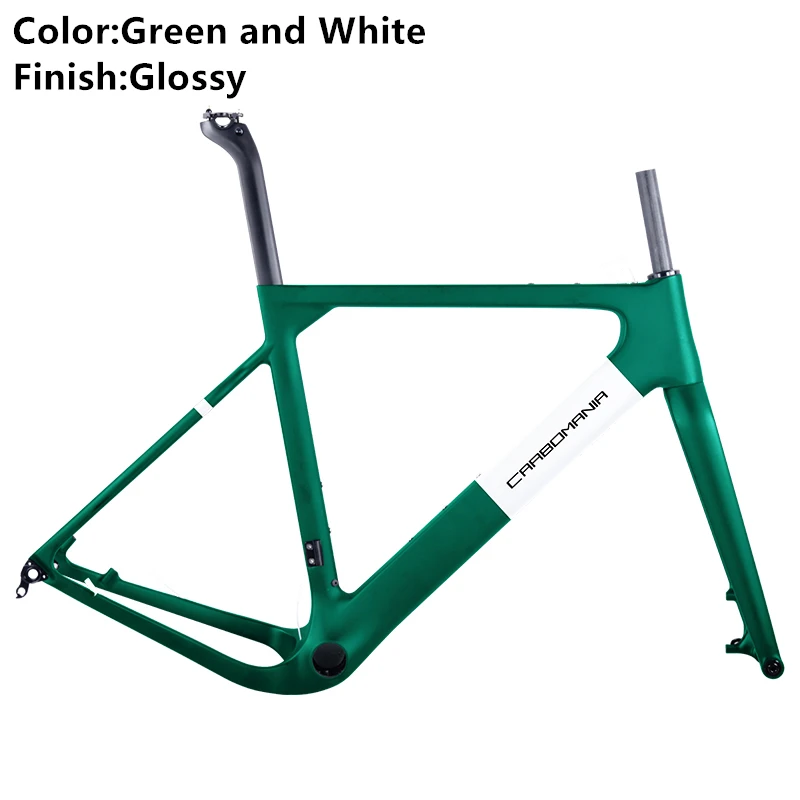 Green and White Gls Карбоновая дорожная рама 27,5 er/700c гравийная велосипедная рама mtb карбоновый дисковый тормоз Велокросс велосипедная Рама в комплекте 650b через ось 12*142 мм - Цвет: Green and White Gls