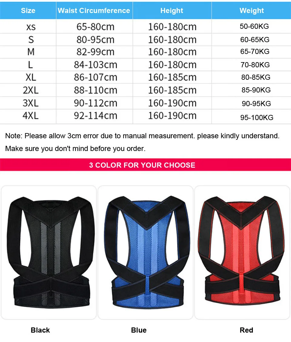 Posture Corrector Back Posture Brace Clavicle Support Stop Slouching and Hunching Adjustable Back Trainer Unisex