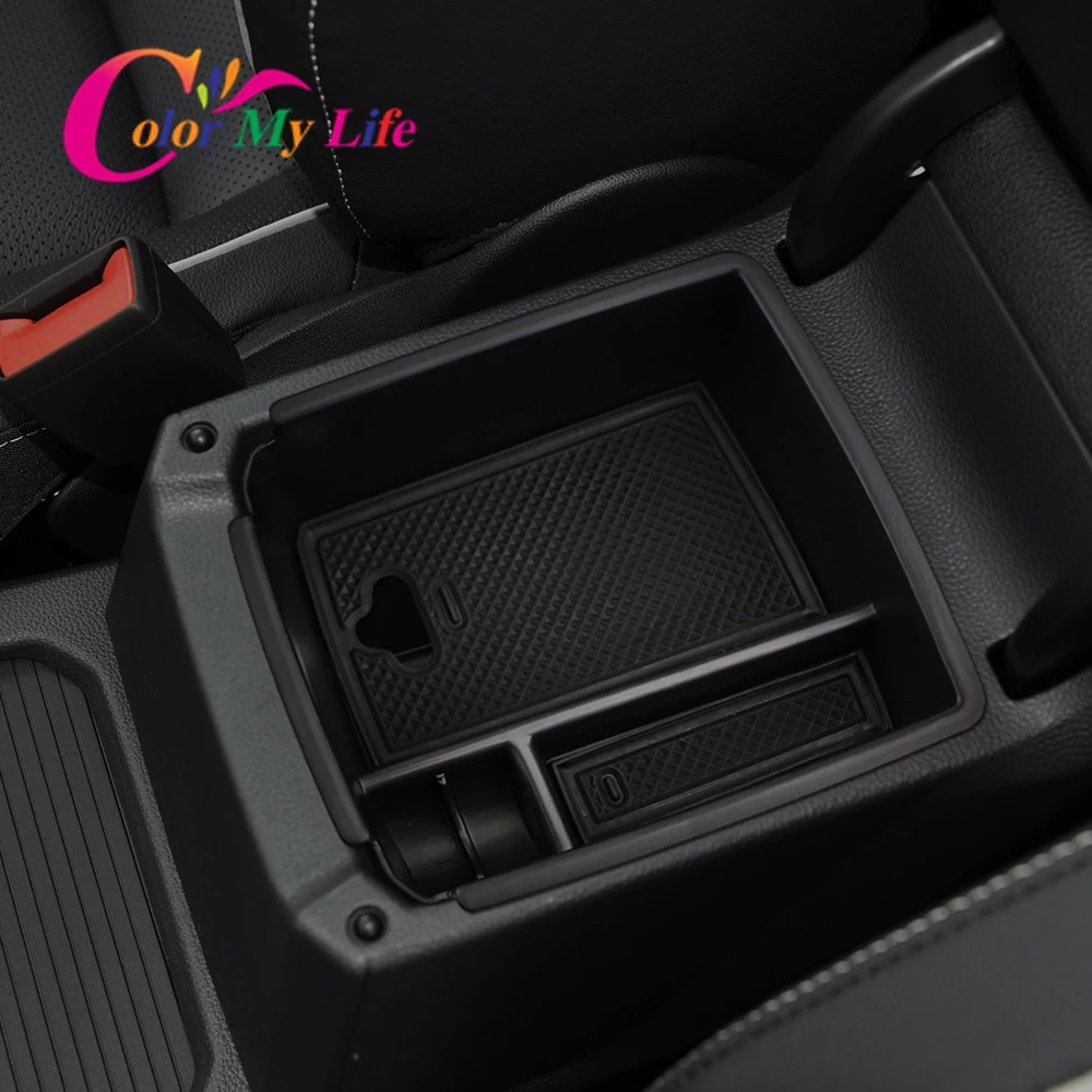 

Color My Life Car Armrest Box Storage for Volkswagen VW Tiguan Mk2 2016 - 2020 Central Console Storage Box Interior Organizer
