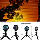 Закат Лампа проектор Радужная атмосферсветильник светодиодный Ночной свет может вращаться светильник для фото фон для помещения Ins бар светильник