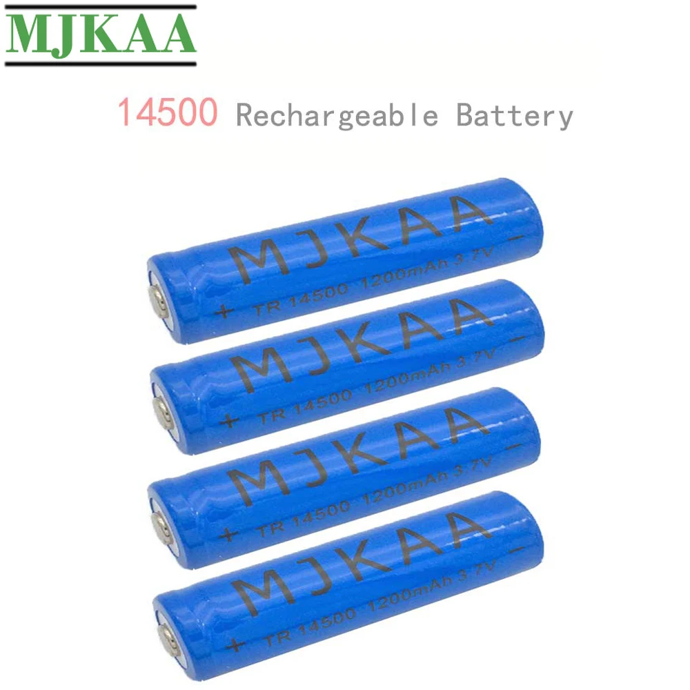 MJKAA 4 шт. 14500 AA 3 7 в 1200 мАч литий-ионные перезаряжаемые батареи аккумулятор подходит