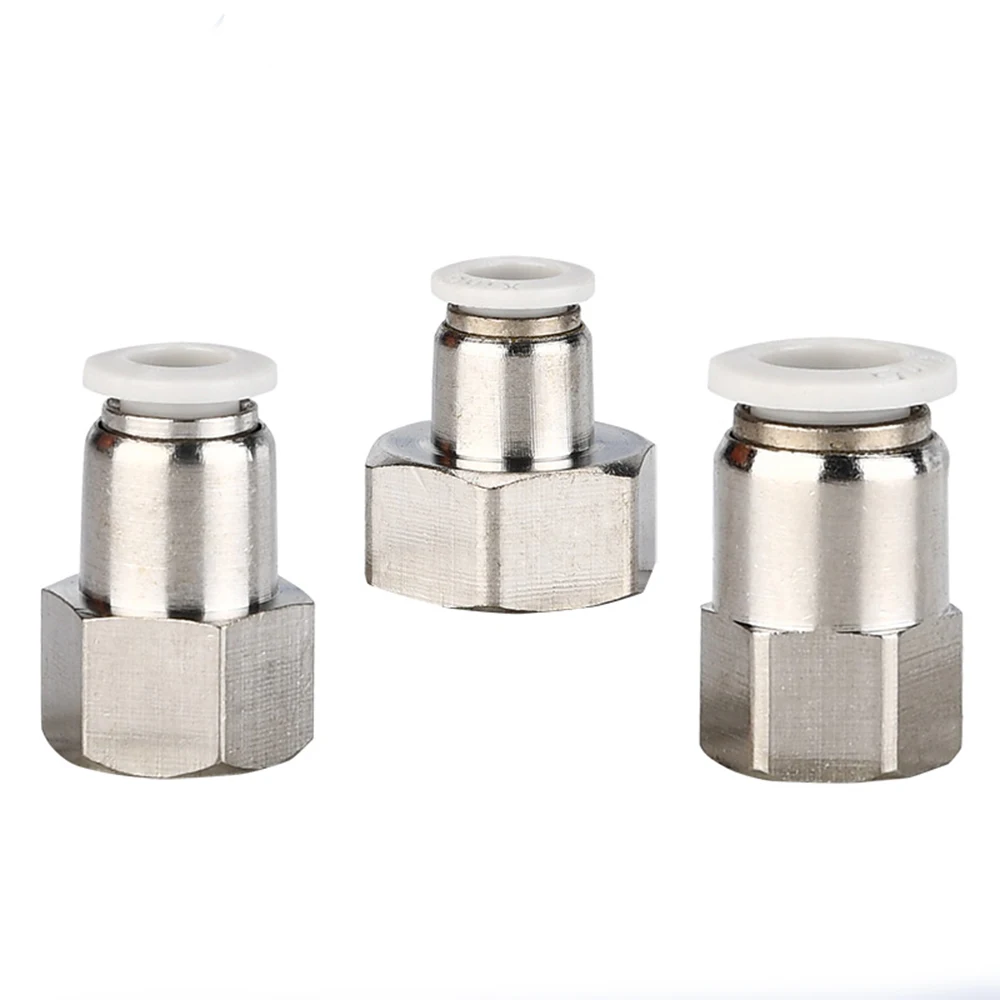 PCF Белый воздушный шланг трубы 4 6 8 10 12 Пневматический коннектор Быстрый 1/8" 3/8" 1/2" 1/4" Женская резьба на.