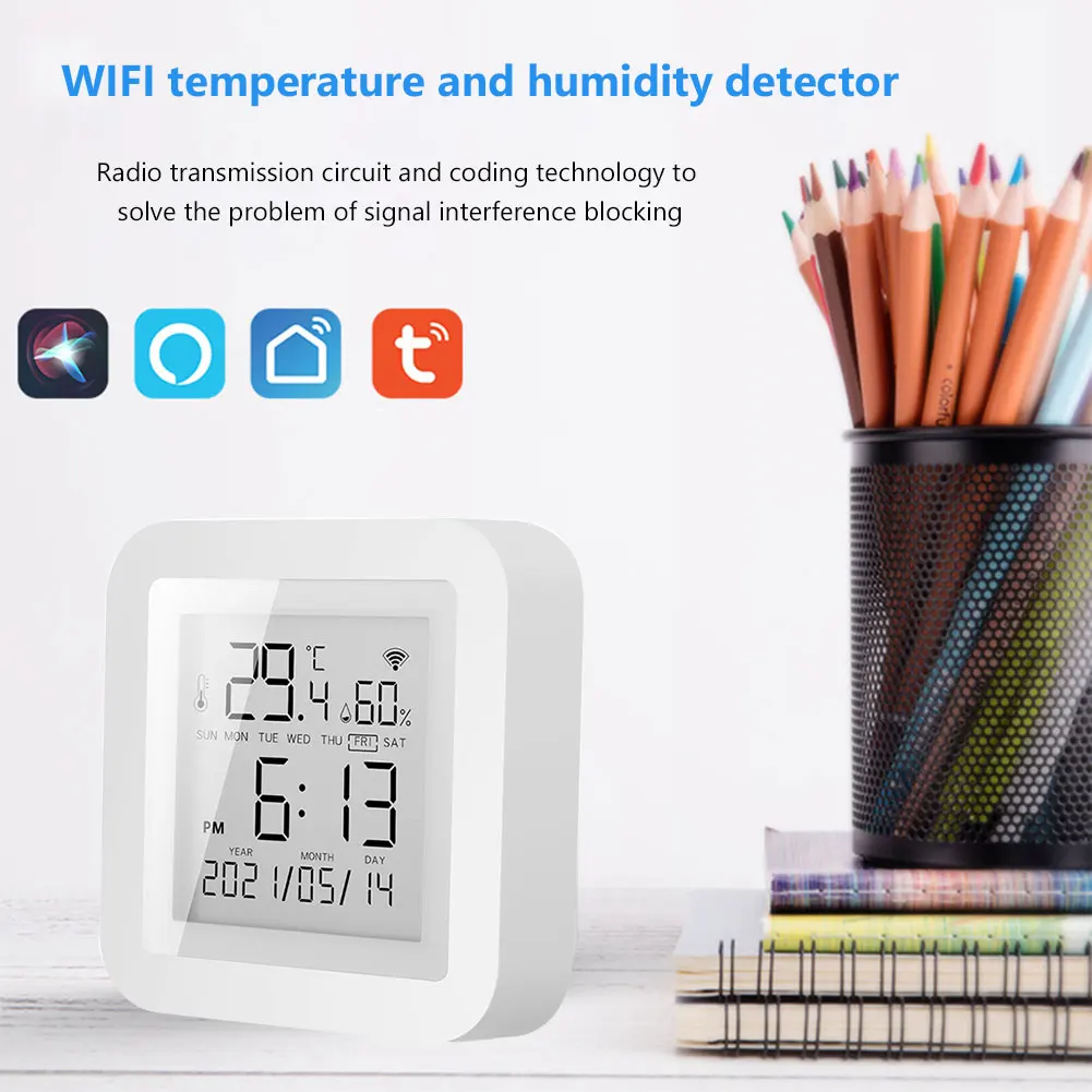 

Smart Thermometer Temperature Humidity Sensor LCD Digital Hygrometer Moisture Meter Support Alexa Home Smart Life
