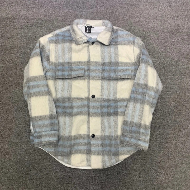 

Travis Scott Ts Cactus Jack Fashion Hoodie Men 1:1 Top Quality Flannel Plaid Soft Plaid Long Woolen Women Shirt Jacket Pullover