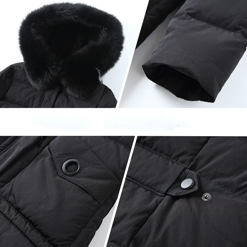 Женский пуховик 90% на белом утином пуху корейское зимнее пальто женская пуховая