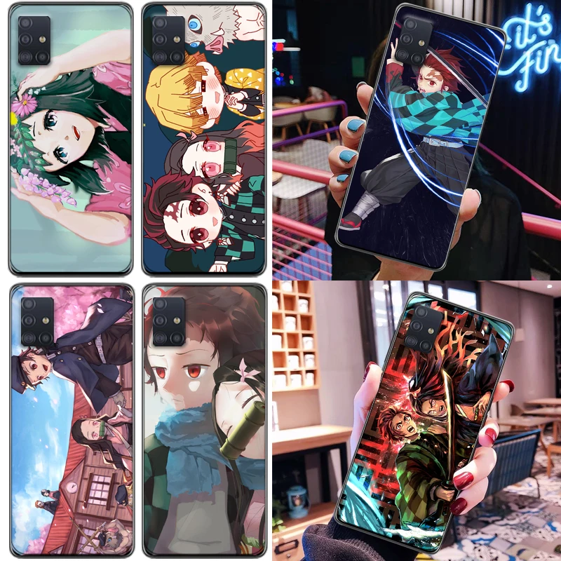 

Demon Slayer Agatsuma Zenitsu Kimetsu No Yaiba Kamado Tanjirou Kamado Nezuko Phone Case For Samsung Galaxy A51 5G 4G Funda