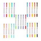 Ручка-маркер, 510152025 цветов, двухсторонняя, флуоресцентная, текстовые маркеры, милдлайнер, кавайные канцелярские принадлежности