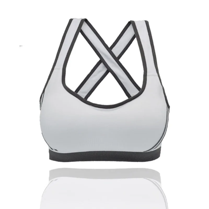 Профессиональный спортивный бюстгальтер с перекрестной спинкой сзади без обода