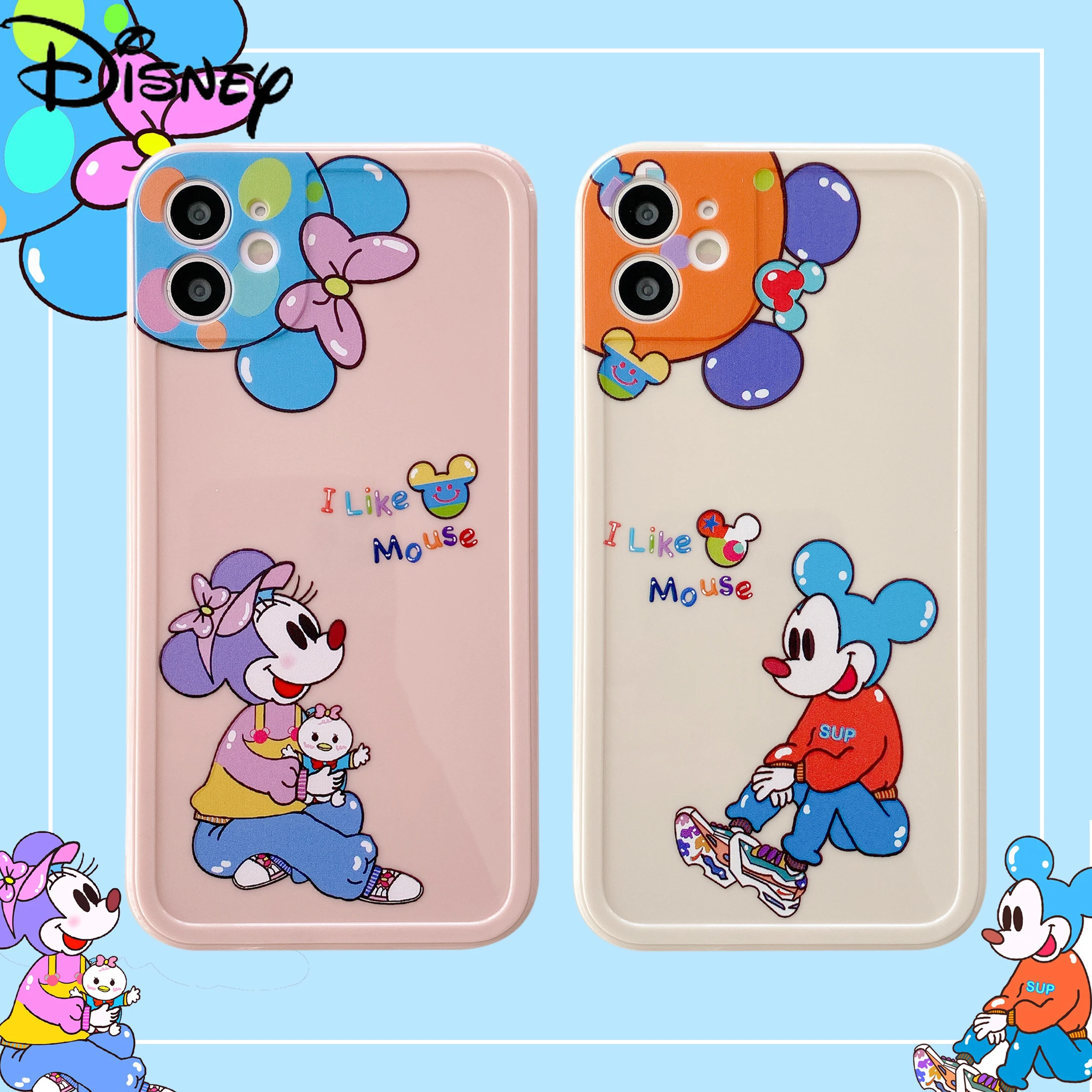 

Disney Mickey Minnie for IPhone12 Mobile Phone Case for IPhone Xr/x/xsmax/8plus/7plus/7/8/11/11pro/12mini Mobile Phone Cover