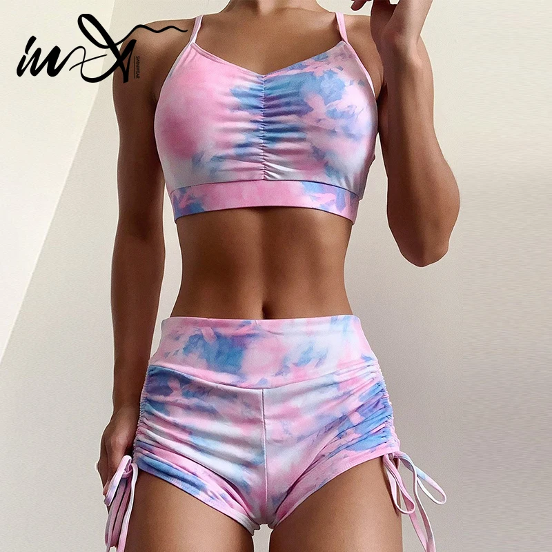 Купальник бикини женский с завышенной талией и принтом|Купальники| |