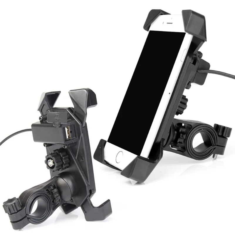 

Universal Motorcycle Charger with USB Charger Cell Phone Mount Holder Clamp for Electric Bicycle Scooter ATV GPS Holder