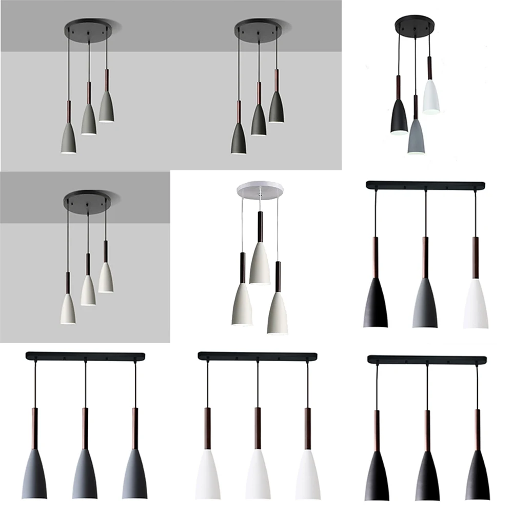 

Modern 3 Pendant Lighting Nordic Minimalist Pendant Lights Over Dining Table Kitchen Island Hanging Lamps Dining Room Lights E27