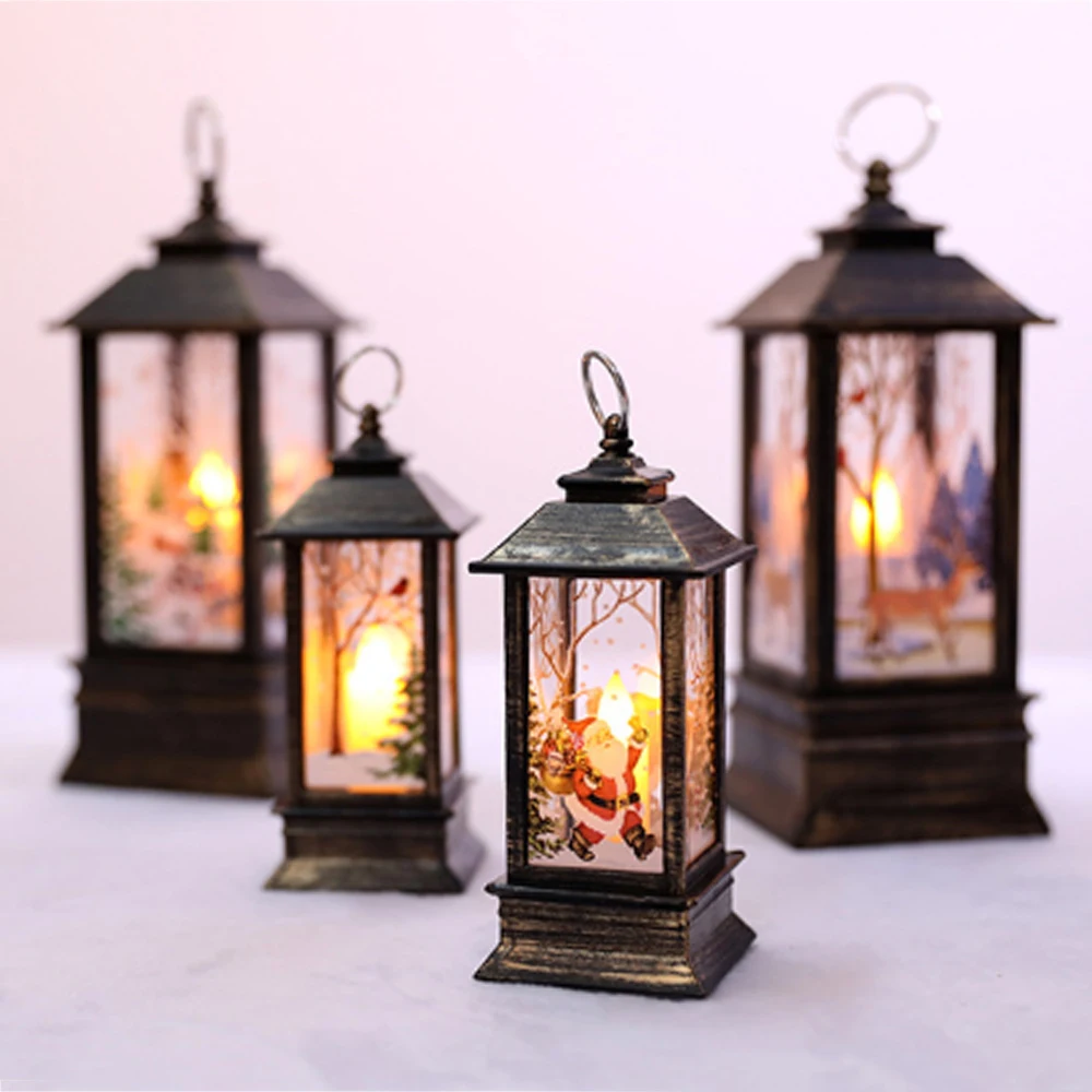 Светильник с рождественским пламенем светодиодный светильник изображением