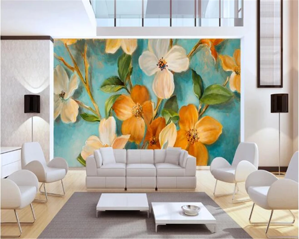 

Beibehang пользовательские обои 3D Роспись фото ручная роспись маслом цветок украшение для дома фоновая стена papel de parede