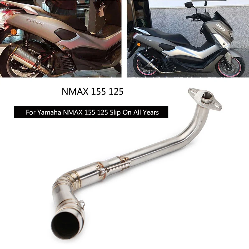

Head Exhaust Pipe for Yamaha NMAX155 NMAX125 Slip On 51 mm Motorcycle Tail Pipe Stainless Steel Front Mid Link Pipe All Years