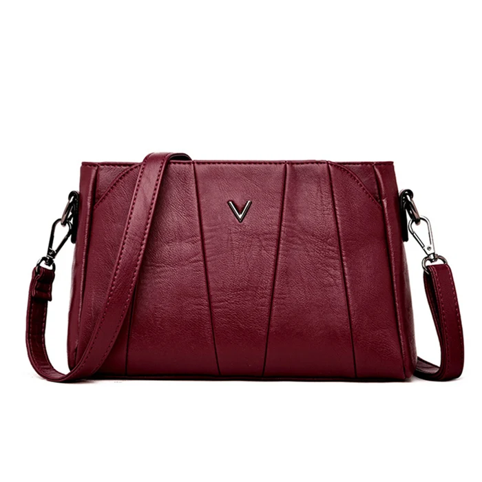 RED Новые женские сумки-мессенджеры Feminina Bolsa роскошные кожаные сумки женские сумки дизайнерские Sac основная Женская Повседневная сумка на плечо - Цвет: RED