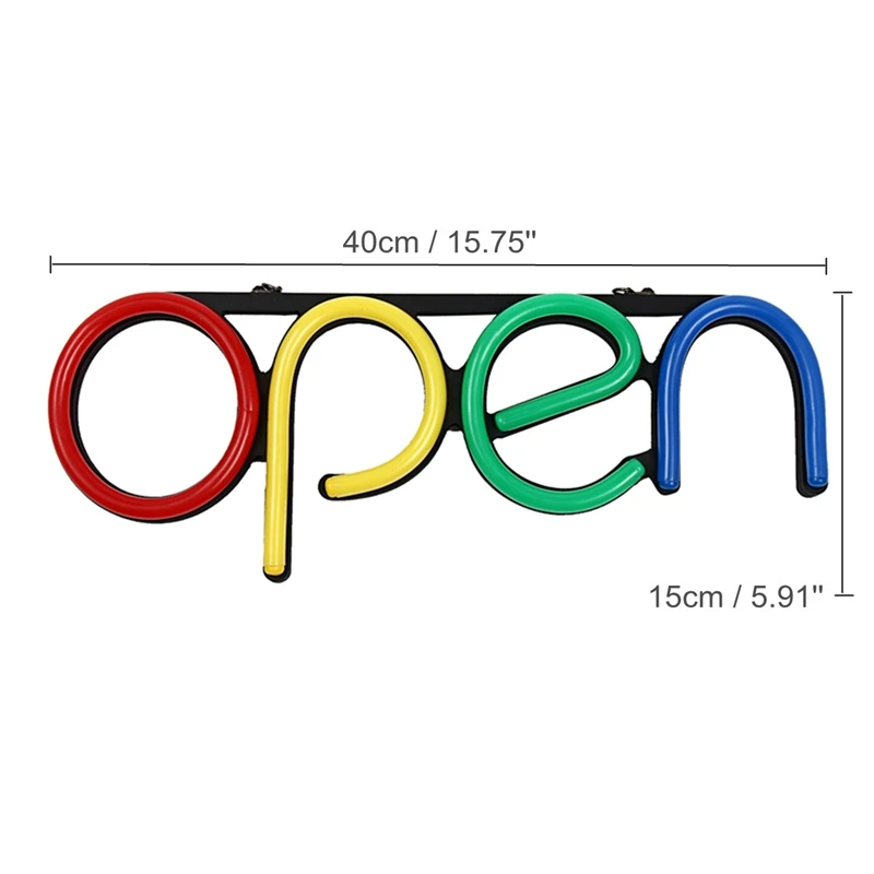 

US Plug 16 Inch Open Neon Sign Led Light Tube Handmade Visual Artwork Bar Club KTV Wall Decoration Commercial Lighting Colorful