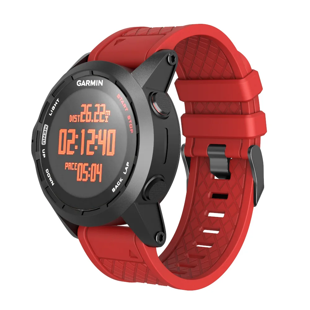 26MM Silicone Replacement Strap For Garmin Fenix 2/Fenix 1/Fenix 3/Fenix 3 HR/Fenix 5X Watchbands Casual Sport Adjustable Strap