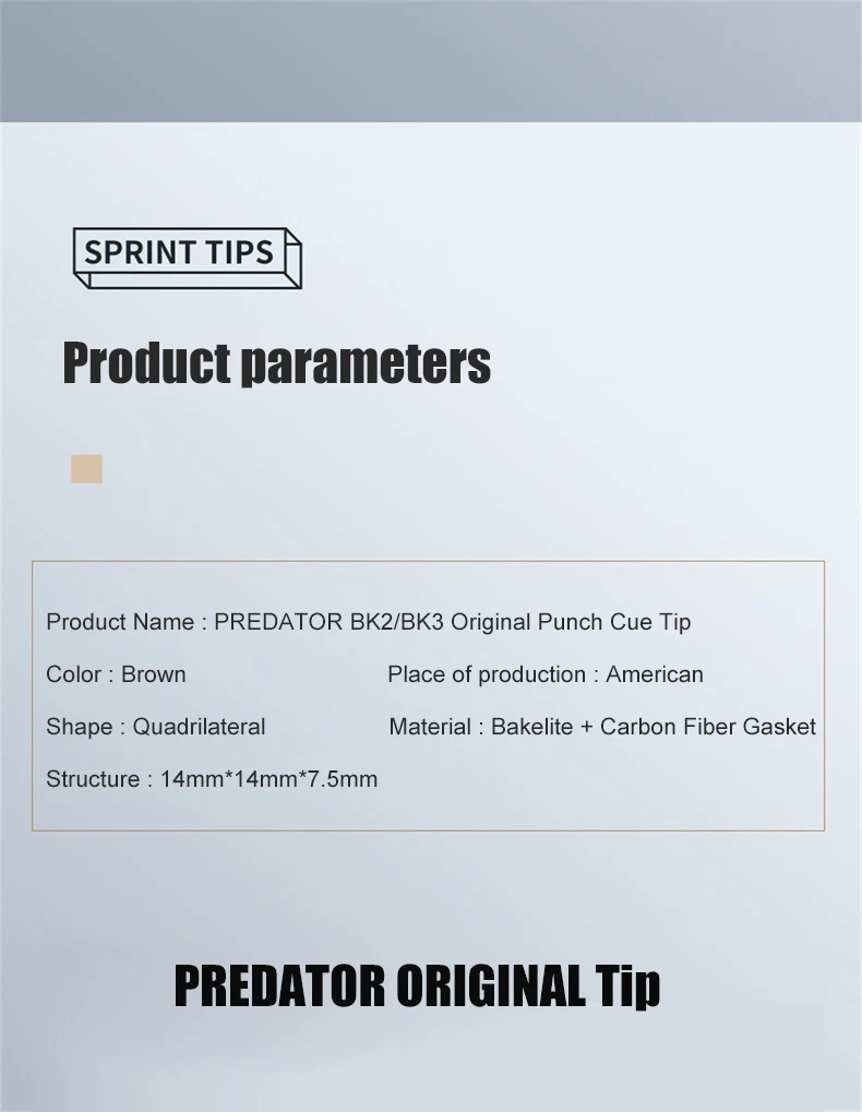 PREDATOR Punch Cue Tip профессиональный Прочный многослойный технология Punch Tip высокое качество бильярдные аксессуары