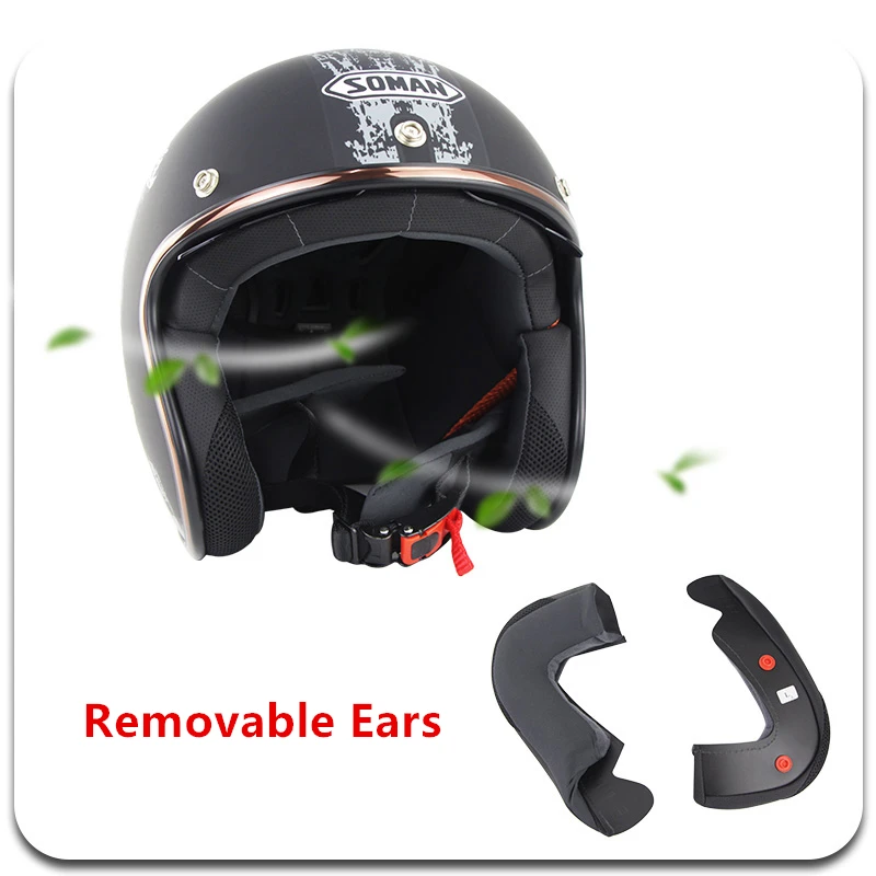Соман скутер мото шлем с солнцезащитным козырьком винтажный мотоциклетный