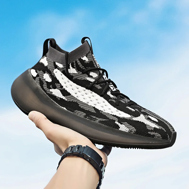 

Go with soft soles tide shoes men's summer 2021 new men's shoe trend mesh running sneakers couples plastic soles