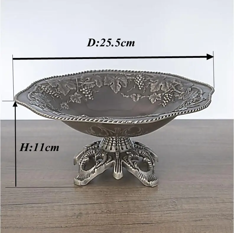 

Wholesale/ retail Europe retro metal fruit tray fruit basket serving bowl snack plate dry fruit tray for hom