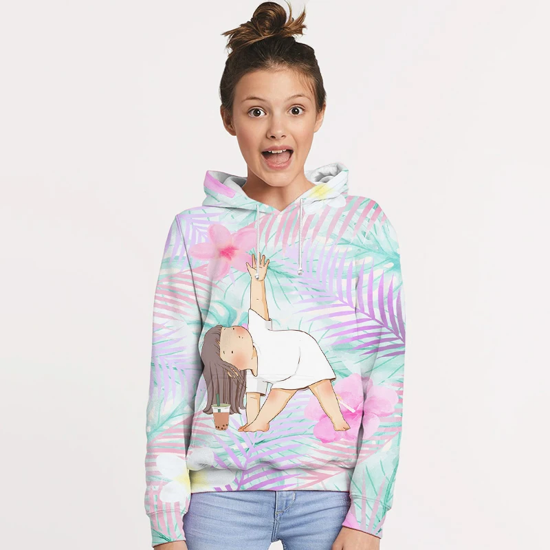 

Милые толстовки с капюшоном для ленивых девушек с 3D принтом молочного чая для девочек подростков женщин кавайные пуловеры детская Аниме То...