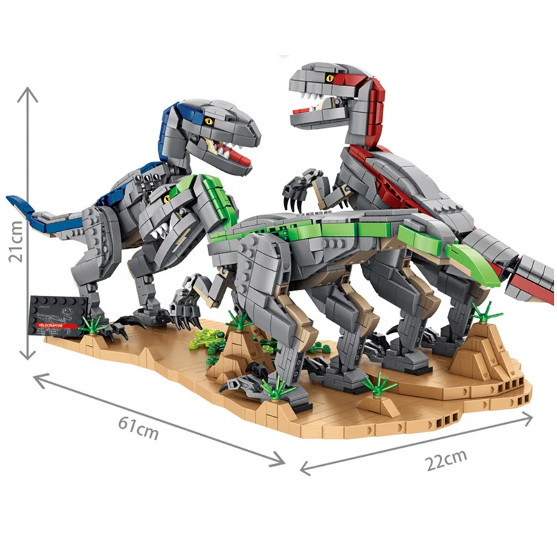 

MOC Jurassiced Dinosauried World Park Building Blocks Movie Cretive Velociraptors Group Model Bricks Toys for Children Gifts