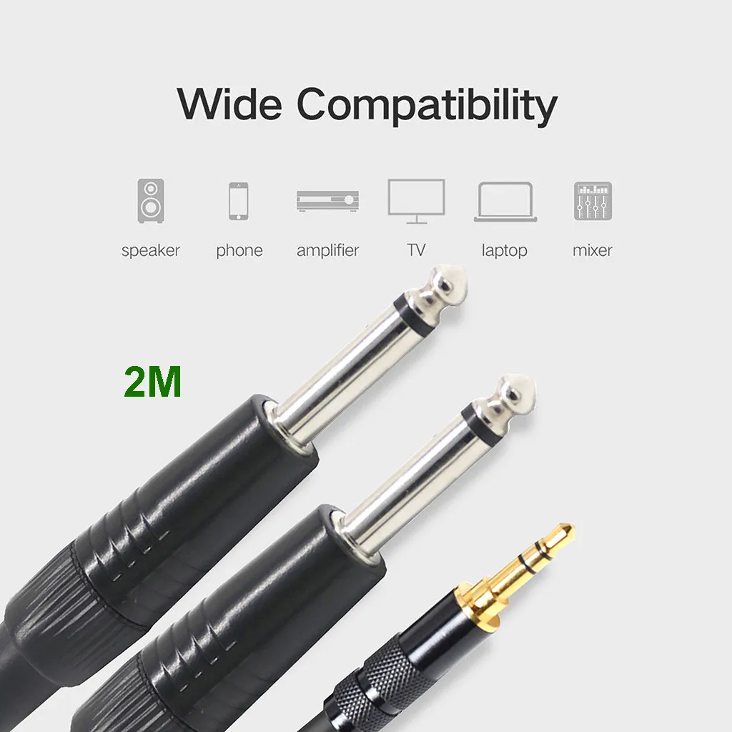Мужской 3.5mm 1/8 до 6 35 мм 1/4 мужской разъем TRS стерео аудио AUX кабель для iPod 3/5 3 5