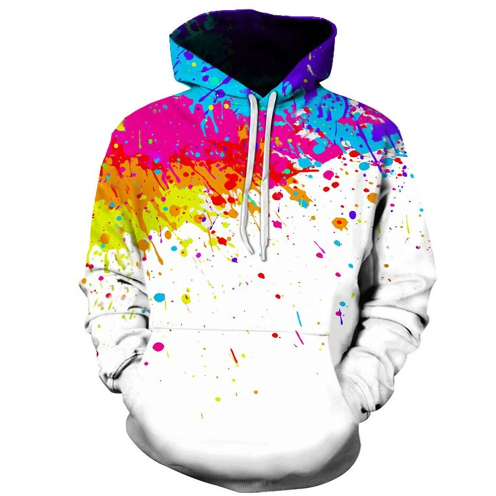 

2021 3D Hoodie Men And Women Paint Spots 3D Printing Long Sleeve Hat Oversized Hoodie Jerseys Street Pullover Sweatshirts Tops
