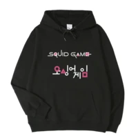 2021 popular squid game custom unique print pullover popular high quality pocket hoodie sweatshirt unisex top asian size