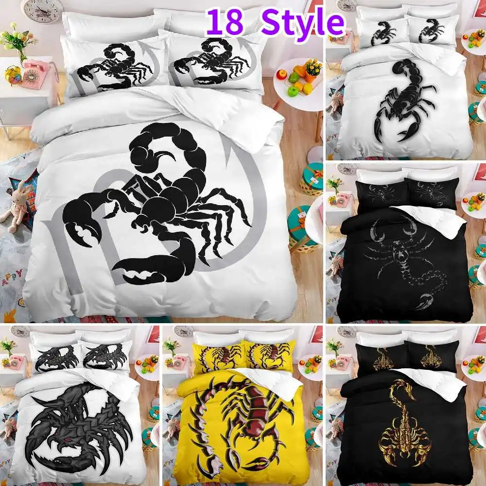 

Men Fashion 3D Personality Design Scorpion Bedding Set Duvet Cover with 1/2pcs Pillow Covers US/AU/EU 13 Size