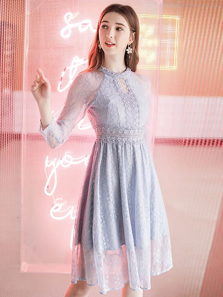 Темпераментное качество лучшее платье с длинными рукавами весна 2020 прозрачные