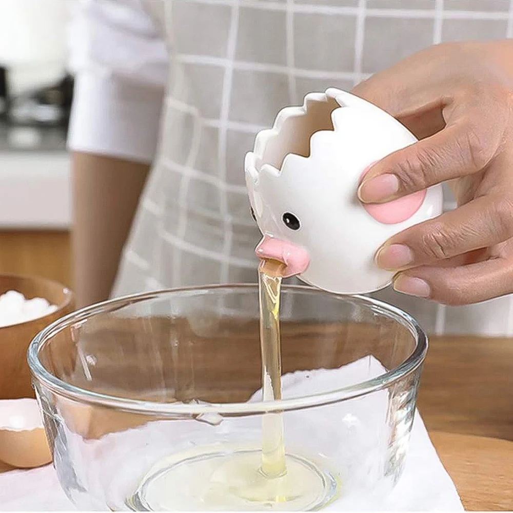 Creative Egg Yolk White Separator Kitchen Cooking Easy Clean Ceramic Mini Cute Cartoon Chick New Upgrade Tools | Дом и сад