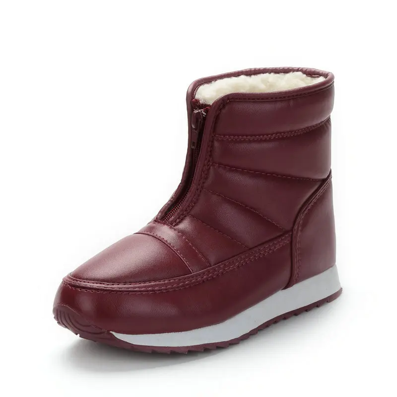 Теплые женские зимние ботинки легкие на молнии в ношении противоскользящие