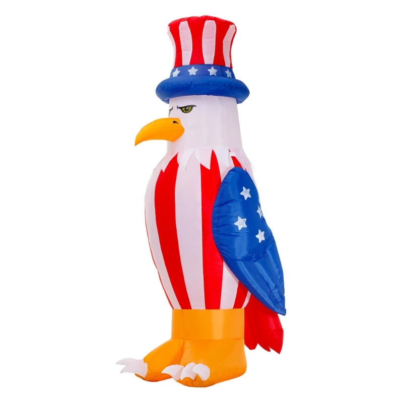 

Patriotic Independence Day 4th of July Inflatable American Bald Eagle Lighted Blowup Party Decoration for Outdoor Indoor