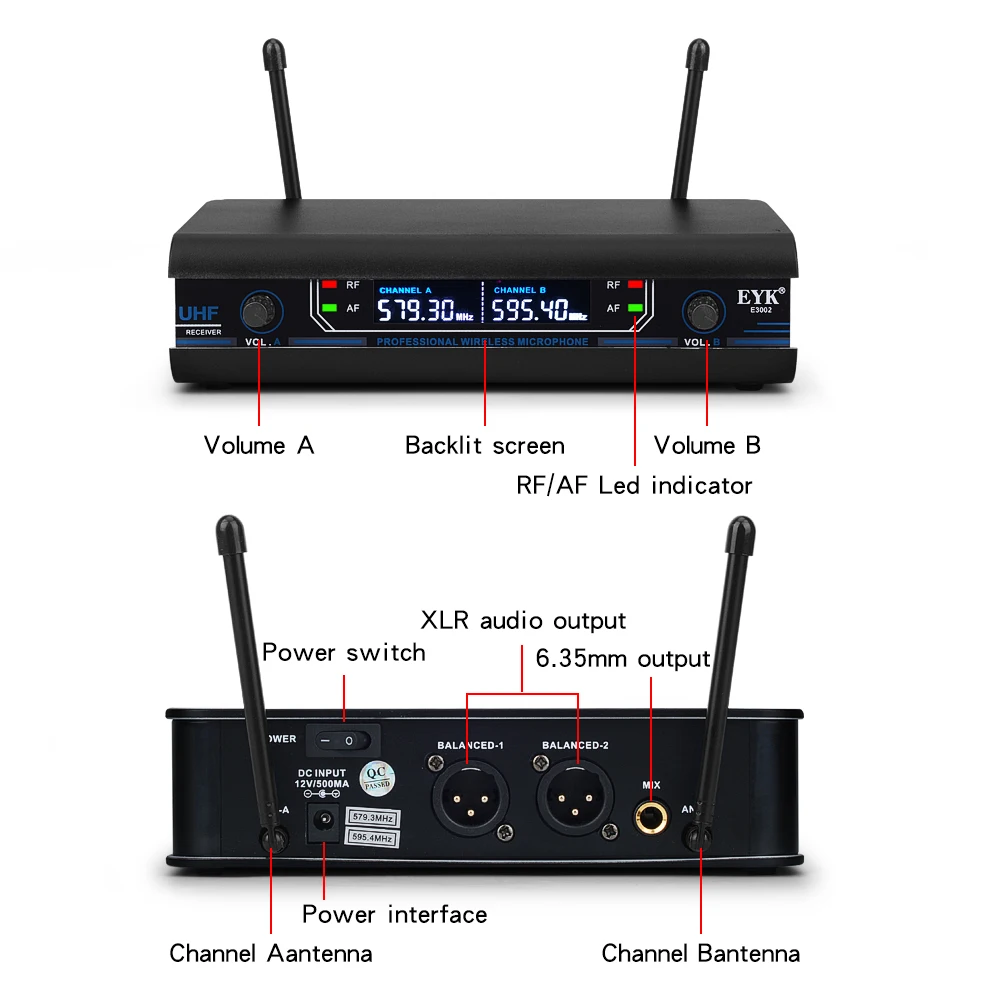 EYK E3002 UHF фиксированной частоты караоке Беспроводной микрофон профессиональный