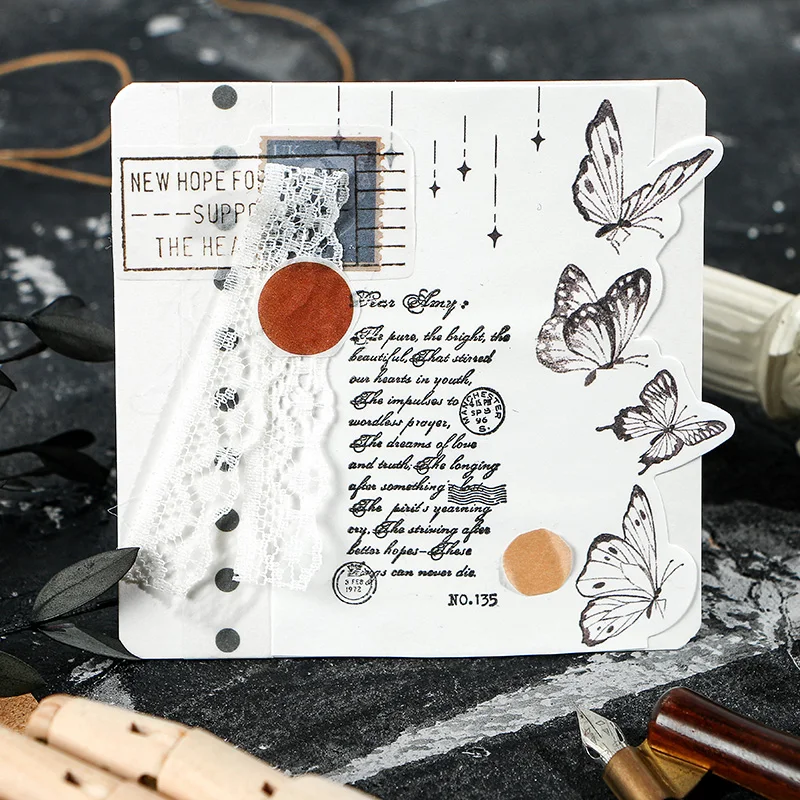 Винтаж эвкалипта блокнот растения Животные бабочка серии Блокнот блок стикеров