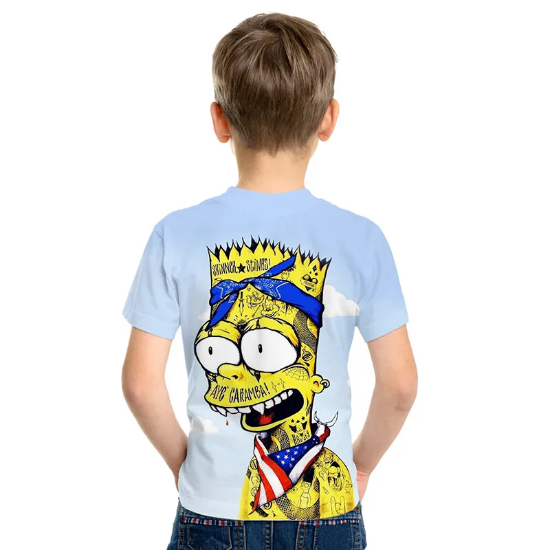 Футболка с объемным принтом из мультфильма футболка для мальчиков и девочек 3D