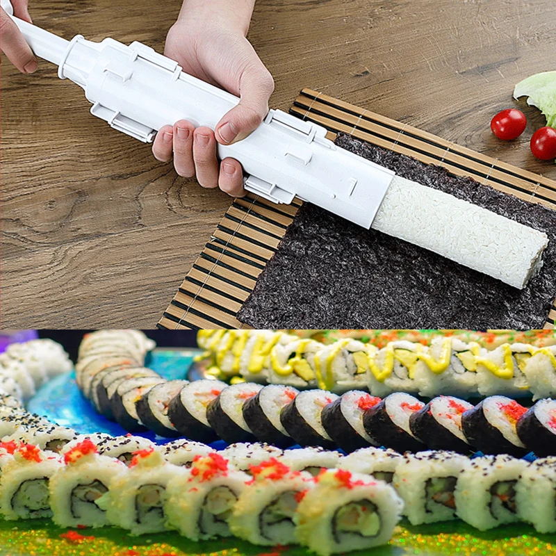 

Набор инструментов для приготовления суши, роллер, машина для суши, Базука, рис, мясо, овощи, «сделай сам», кухонные рулоны для суши, инструме...