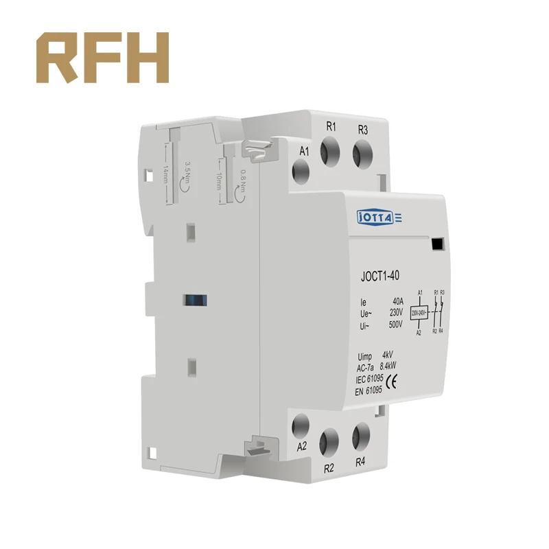 2P 32A 40A 63A 220V/230V 50/60HZ din rail household ac contactor 2NO / 2NC 1NO 1NC |