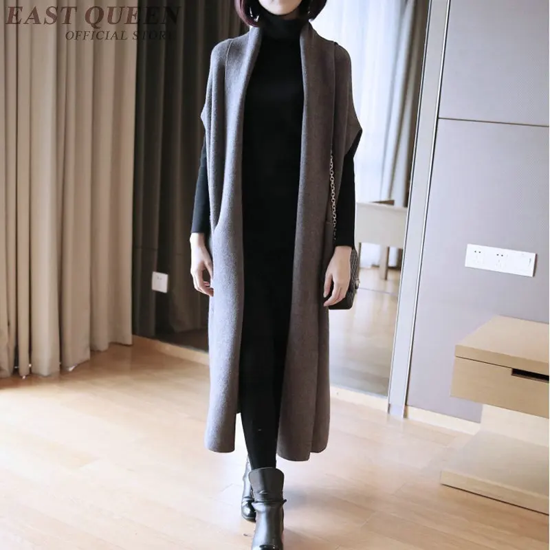 

2021 Autumn Sweater Long Vest Cardigan Women Sweater Sleeveless Knitted Sweater Korean Fashion Clothing Sweaters Ladies AA4891