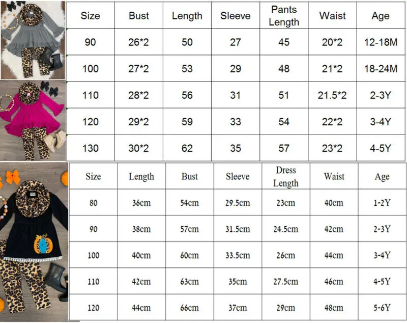 Комплект одежды для маленьких девочек из 3 предметов Модный Топ с длинным рукавом