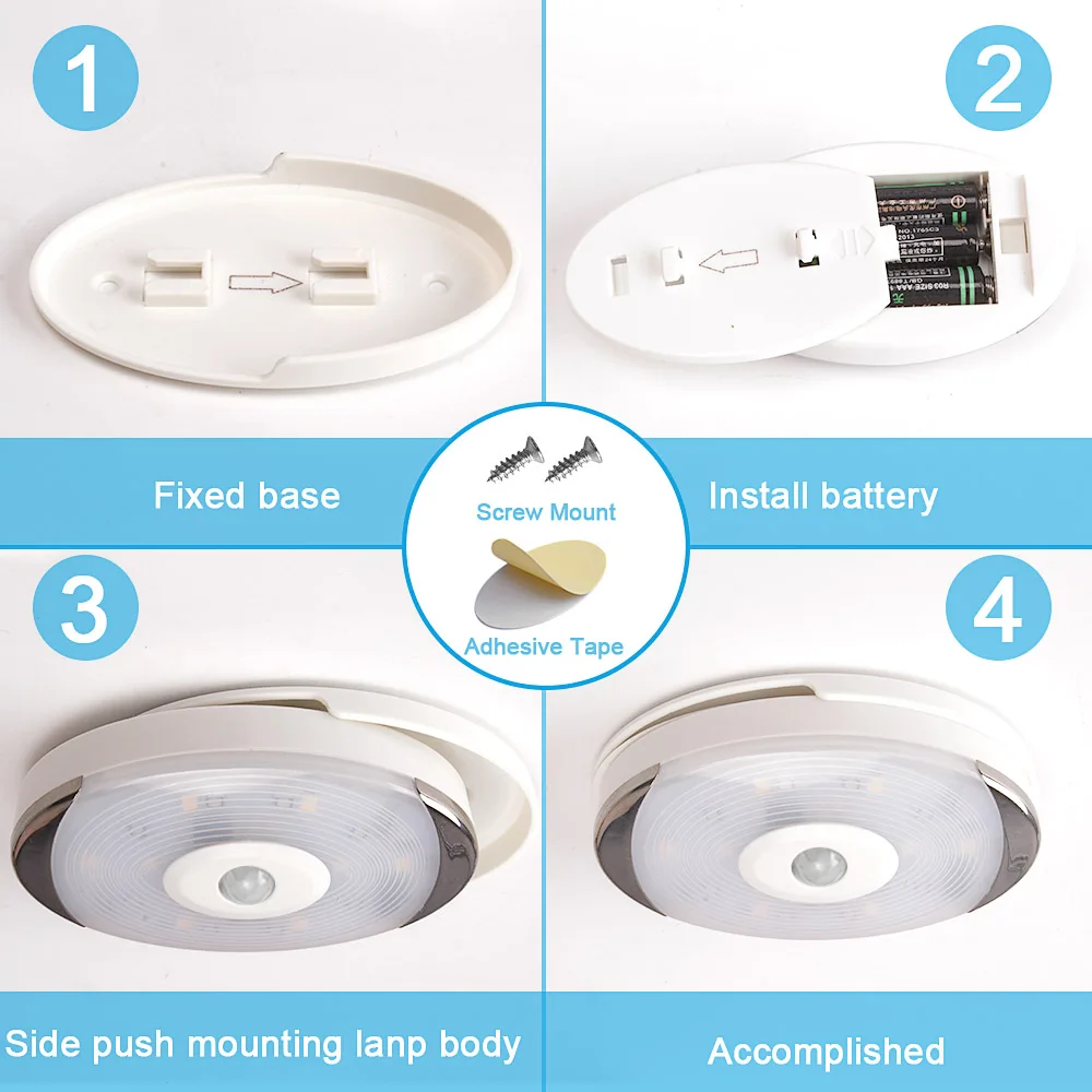 

LED Light Pir Motion Sensor Night Lamp Warm White Under Cabinet Closet Wardrobe Bedroom Kitchen Stairs Lighting LED Puck Lights