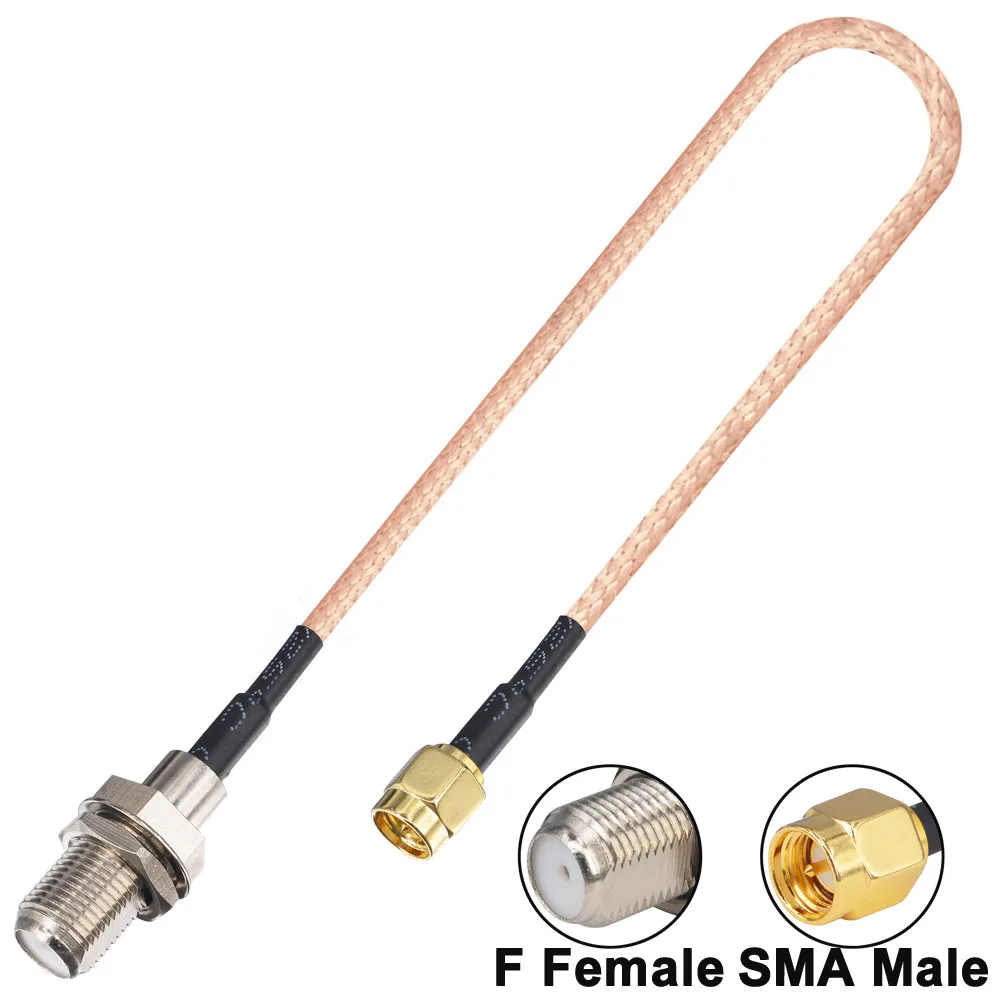 2 шт. SMA-F Удлинитель SMA штекер-F гнездо RG316 адаптер коаксиальный ОТРЕЗОК кабеля 15 см