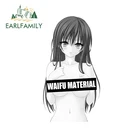 Автомобильные наклейки EARLFAMILY для девочек, аниме, вайфу, 13 см х 7,1 см, наклейки на мотоцикл, Ван, JDM, RV, водонепроницаемые креативные наклейки для Campervan