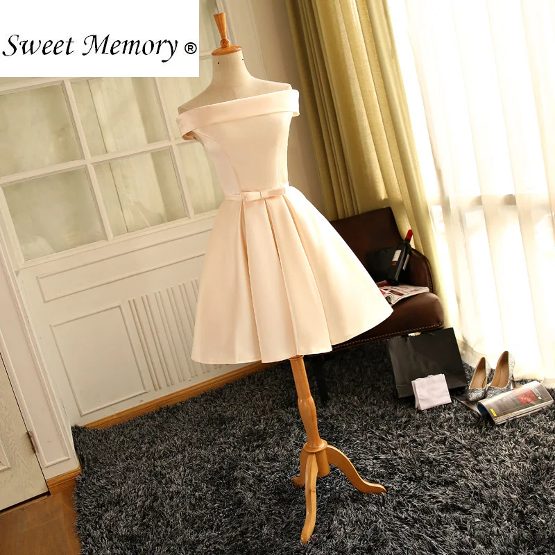 A1989 Короткое женское платье до колена с вырезом лодочкой и шнуровкой для