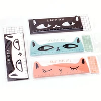 15cm fresh candy color cute cat wooden ruler measuring straight ruler tool promotional gift stationery