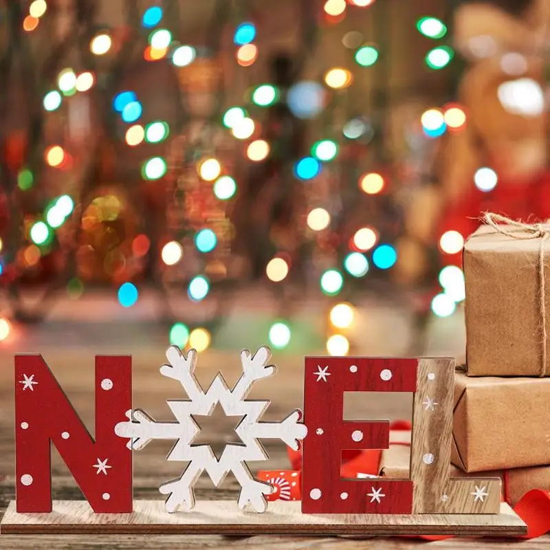 Креативное деревянное Рождественское украшение Санта письмо Снеговик стол