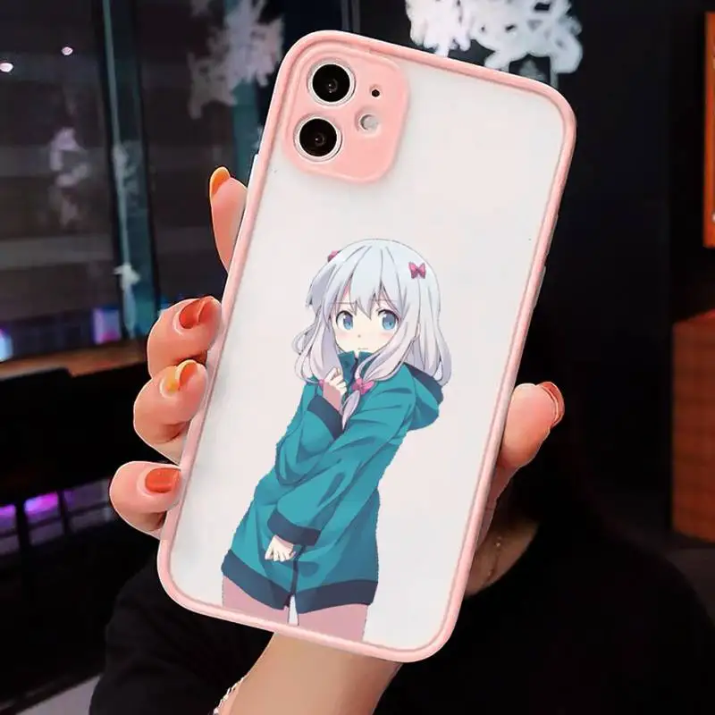 

Anime eromangasensei cute girl Phone Cases Matte transparent For Pink iPhone 12 Mini 11 Pro XR XS Max 7 8 Plus X Back Cover
